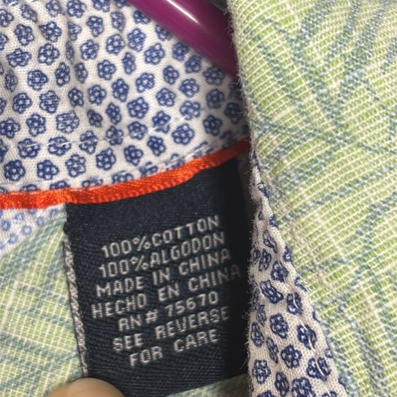 MB Michael Brandon Pale Green Hawaiian Collared Button Up Short Sleeve Shirt XL - Picture 7 of 8